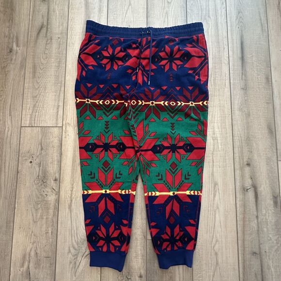 Polo Ralph Lauren Fair Isle Snowflake Fleece Joggers Mens XXL Geometric Sweats - Picture 1 of 9